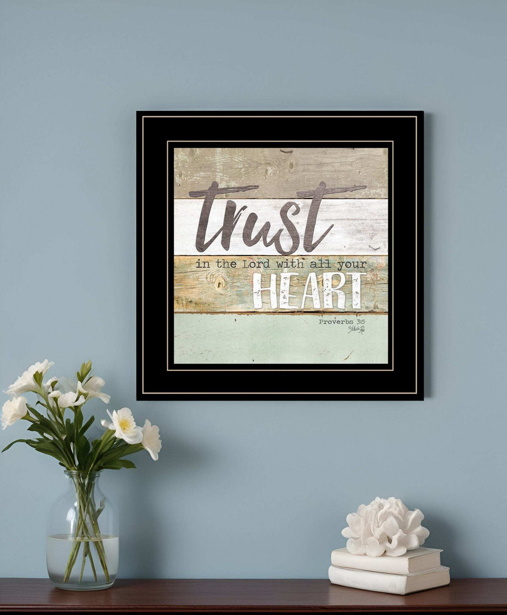 Trust in the Lord 2 Black Framed Print Wall Art - Homeroots - Flyclothing LLC