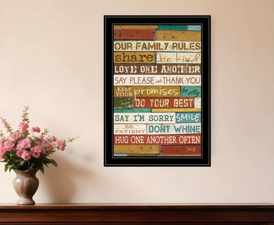 Our Family Rules 7 Black Framed Print Wall Art - Homeroots - Flyclothing LLC