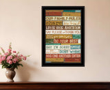 Our Family Rules 7 Black Framed Print Wall Art - Homeroots - Flyclothing LLC