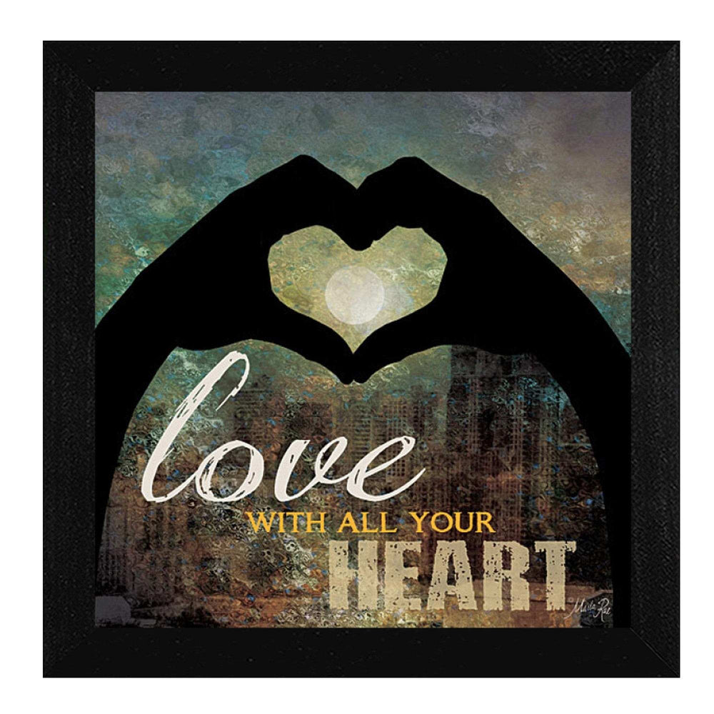Love with all Your Heart 2 Black Framed Print Wall Art - Homeroots - Flyclothing LLC