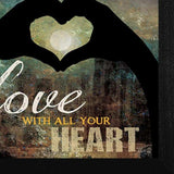 Love with all Your Heart 2 Black Framed Print Wall Art - Homeroots - Flyclothing LLC
