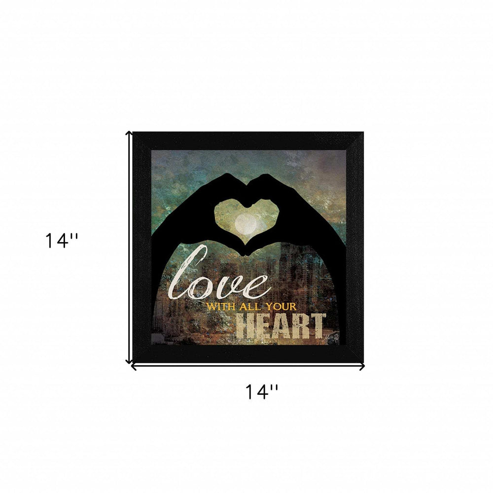 Love with all Your Heart 2 Black Framed Print Wall Art - Homeroots - Flyclothing LLC
