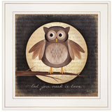 Owl You Need is Love 1 White Framed Print Wall Art - Homeroots - Flyclothing LLC