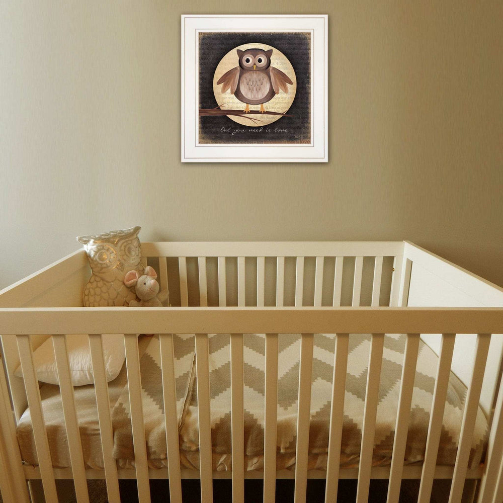 Owl You Need is Love 1 White Framed Print Wall Art - Homeroots - Flyclothing LLC