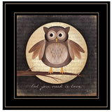 Owl You Need is Love 2 Black Framed Print Wall Art - Homeroots - Flyclothing LLC