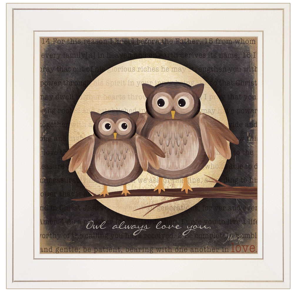 Owl Always Love and Need You 1 White Framed Print Wall Art - Homeroots - Flyclothing LLC