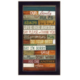 Our Family Rules Black Framed Print Wall Art - Homeroots - Flyclothing LLC