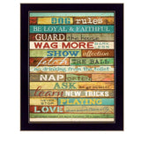 Dog Rules 8 Black Framed Print Wall Art - Homeroots - Flyclothing LLC