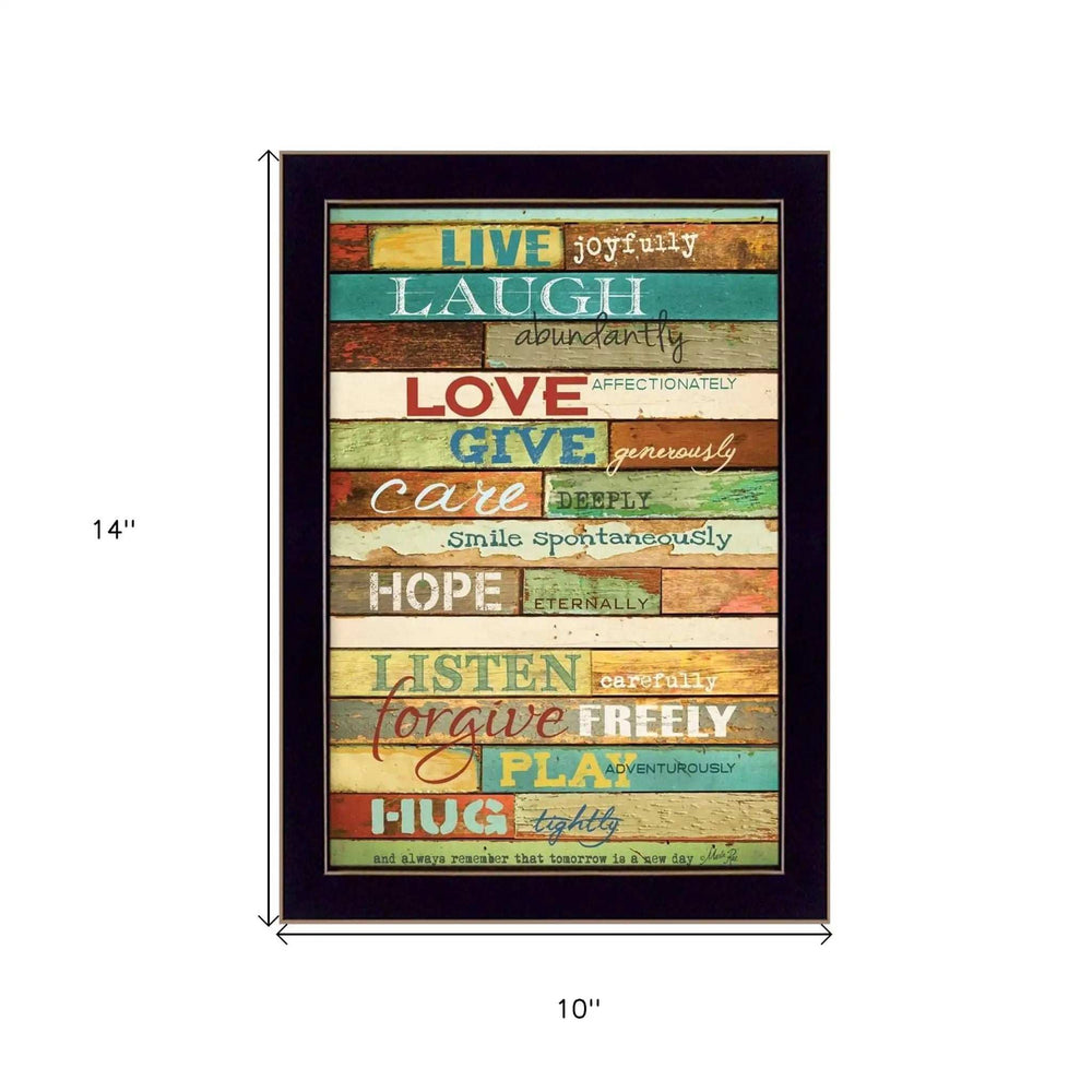 Live Joyfully Black Framed Print Wall Art - Homeroots - Flyclothing LLC