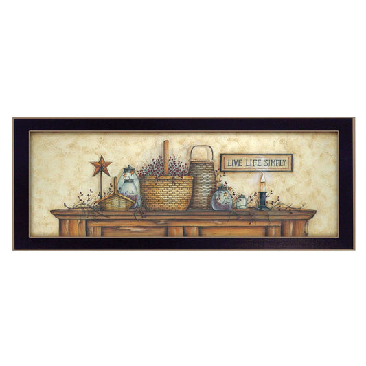 Live Life Simply Black Framed Print Wall Art - Homeroots - Flyclothing LLC