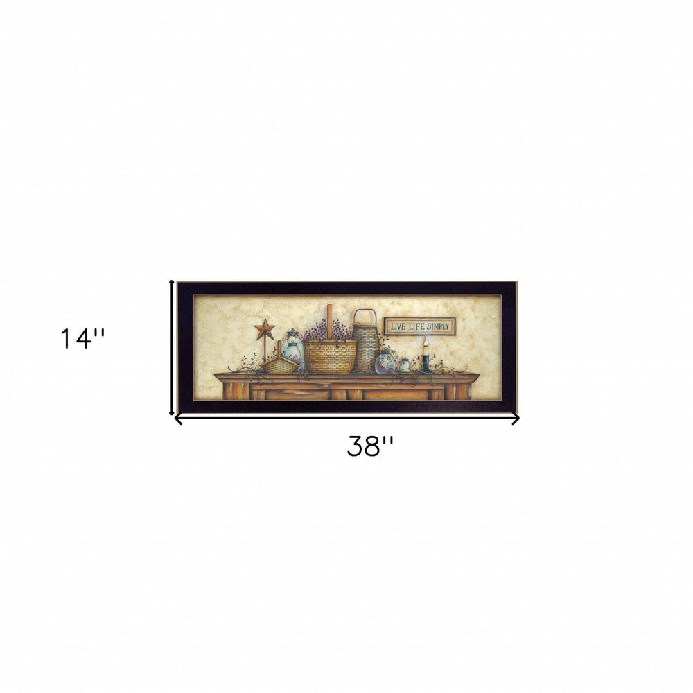 Live Life Simply Black Framed Print Wall Art - Homeroots - Flyclothing LLC