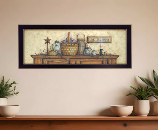 Live Life Simply Black Framed Print Wall Art - Homeroots - Flyclothing LLC