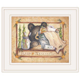 Bear Necessities 1 White Framed Print Bathroom Wall Art - Homeroots - Flyclothing LLC