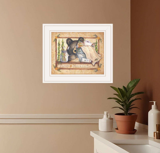 Bear Necessities 1 White Framed Print Bathroom Wall Art - Homeroots - Flyclothing LLC
