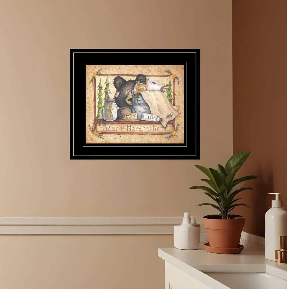 Bear Necessities Getting Ready Black Framed Print Wall Art - Homeroots - Flyclothing LLC