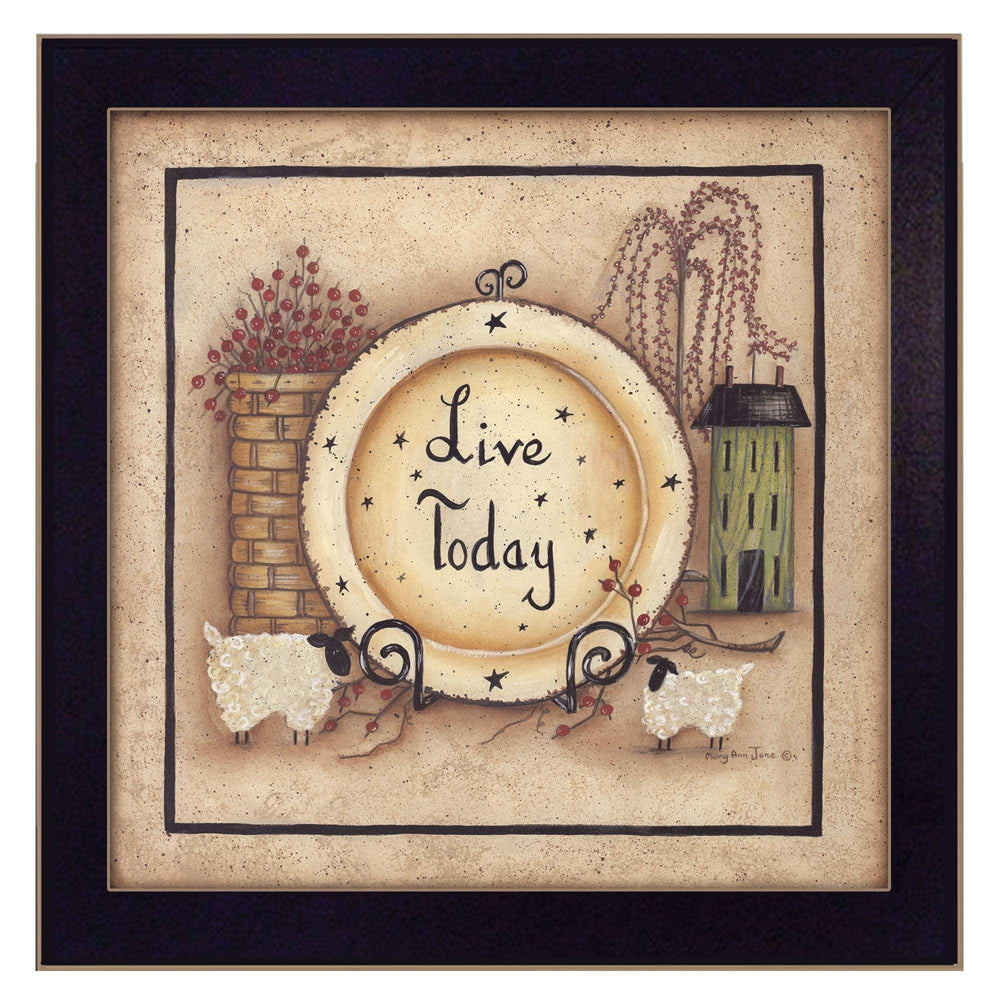 Live Today 1 Black Framed Print Wall Art - Homeroots - Flyclothing LLC