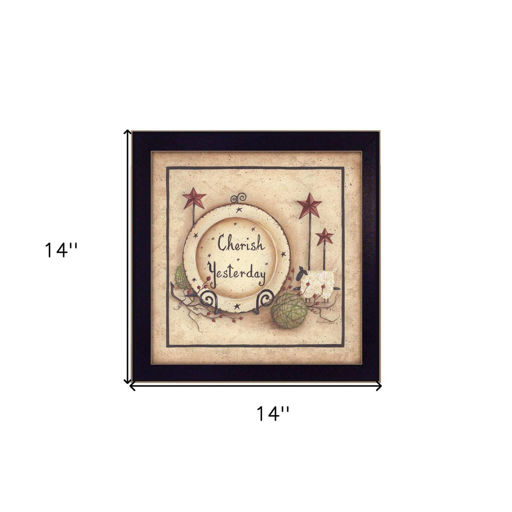 Cherish Yesterday 1 Black Framed Print Wall Art - Homeroots - Flyclothing LLC