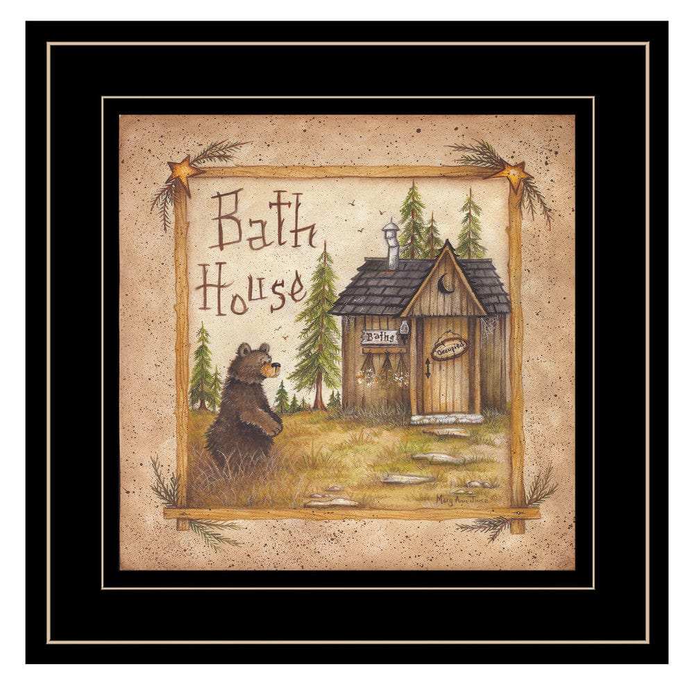 Bath House 4 Black Framed Print Bathroom Wall Art - Homeroots - Flyclothing LLC