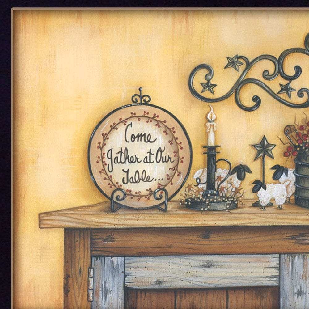 Come Gather at Our Table 2 Black Framed Print Wall Art - Homeroots - Flyclothing LLC