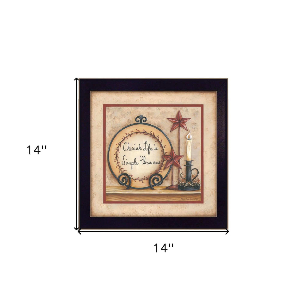 Simple Pleasures 2 Black Framed Print Wall Art - Homeroots - Flyclothing LLC