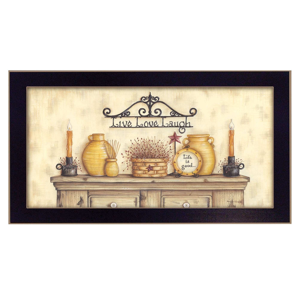 Live Love Laugh Black Framed Print Wall Art - Homeroots - Flyclothing LLC