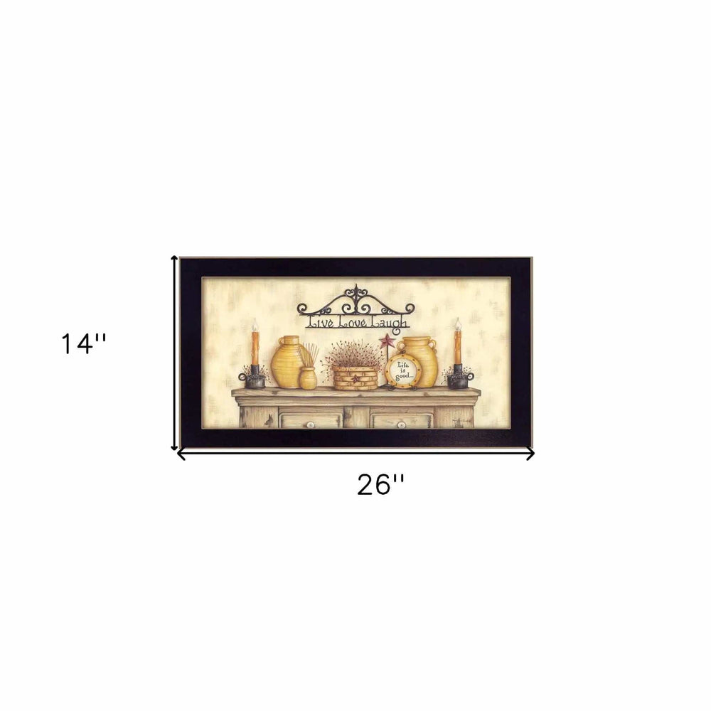 Live Love Laugh Black Framed Print Wall Art - Homeroots - Flyclothing LLC