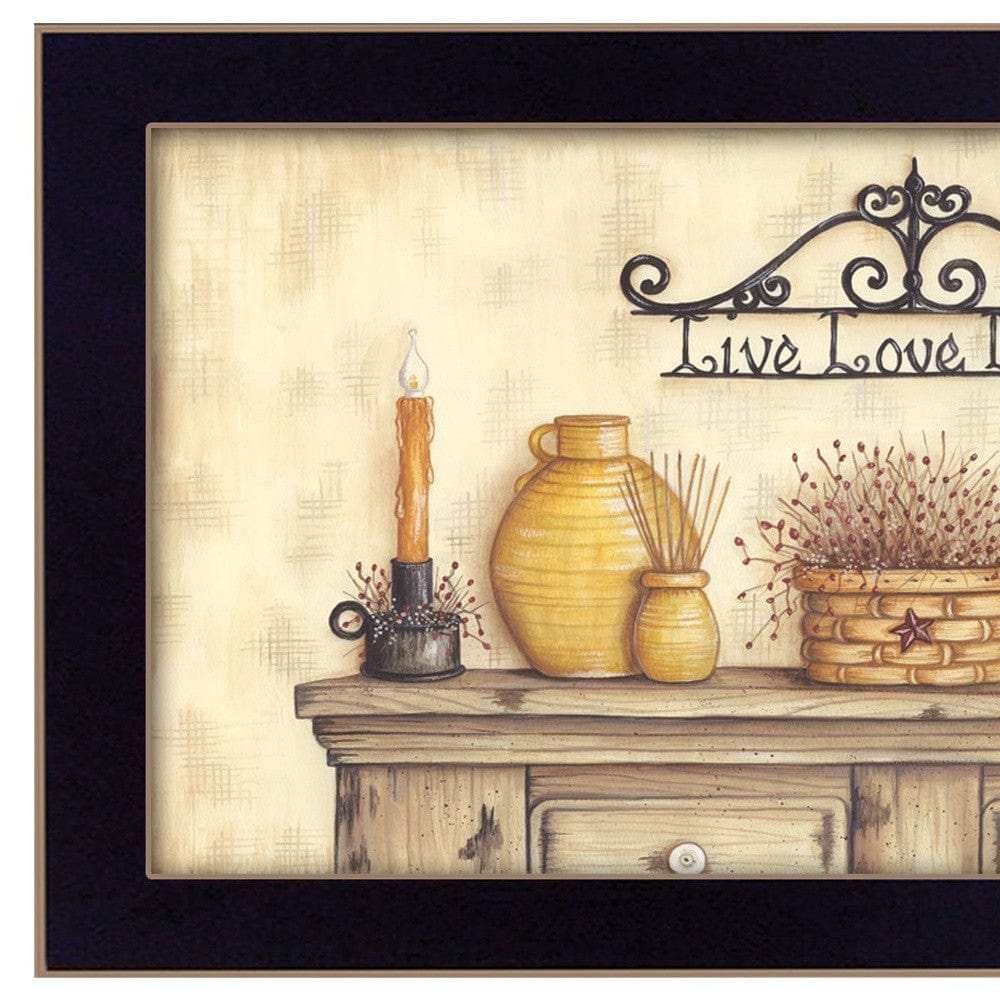 Live Love Laugh Black Framed Print Wall Art - Homeroots - Flyclothing LLC
