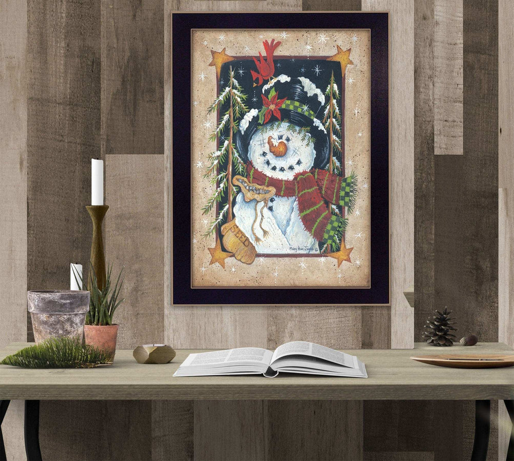 Feeding the Birds Black Framed Print Wall Art - Homeroots - Flyclothing LLC