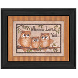 Whoooo Loves You Black Framed Print Wall Art - Homeroots - Flyclothing LLC