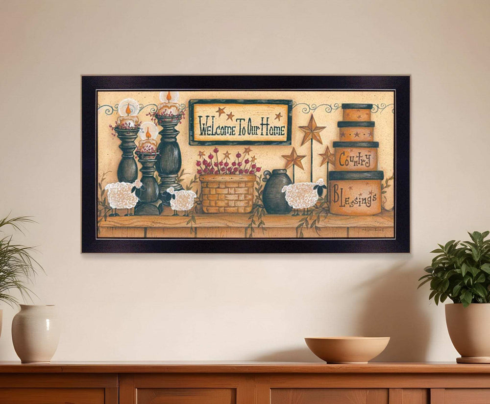 Welcome to Our Home 2 Black Framed Print Wall Art - Homeroots - Flyclothing LLC