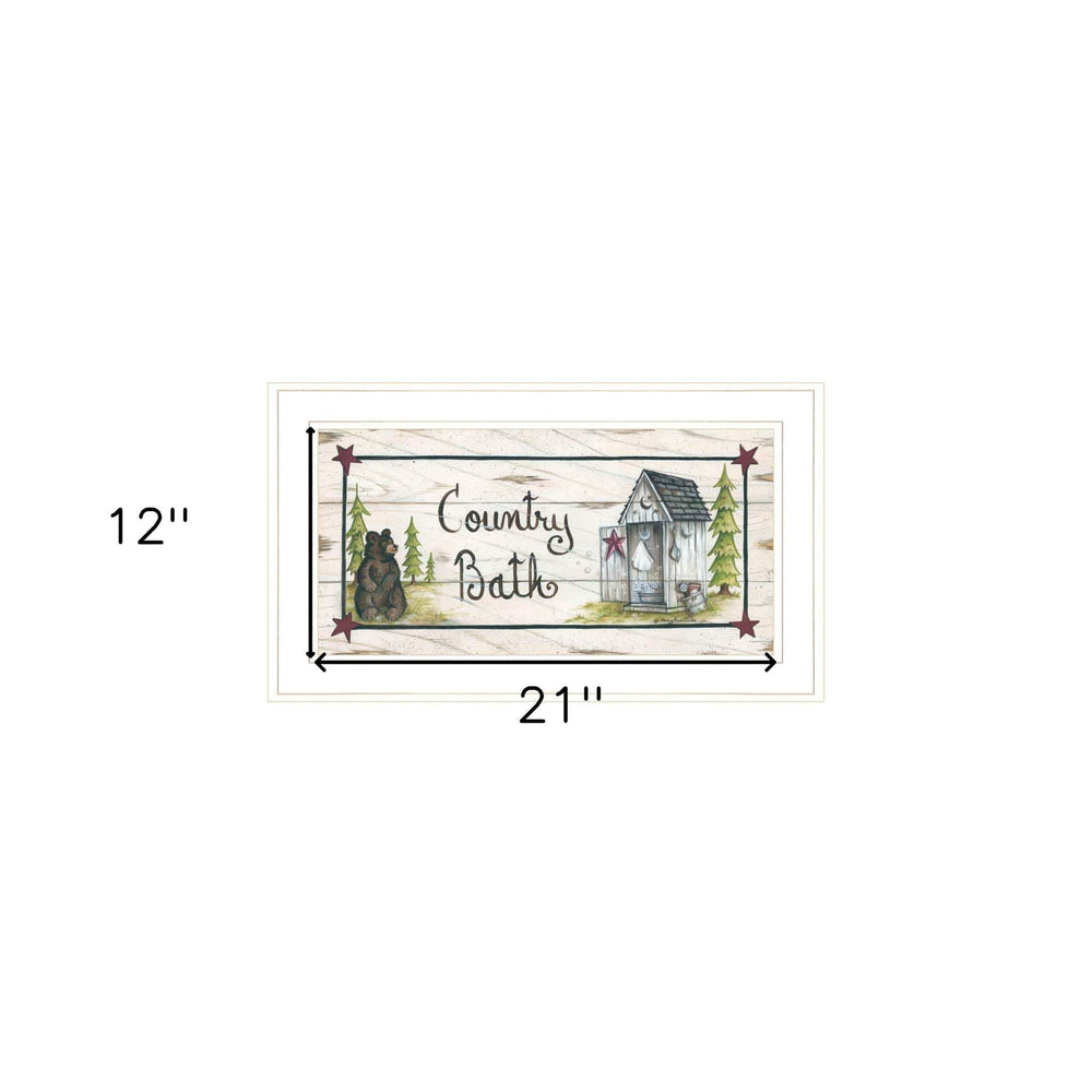 Country Bath 1 White Framed Print Bathroom Wall Art - Homeroots - Flyclothing LLC