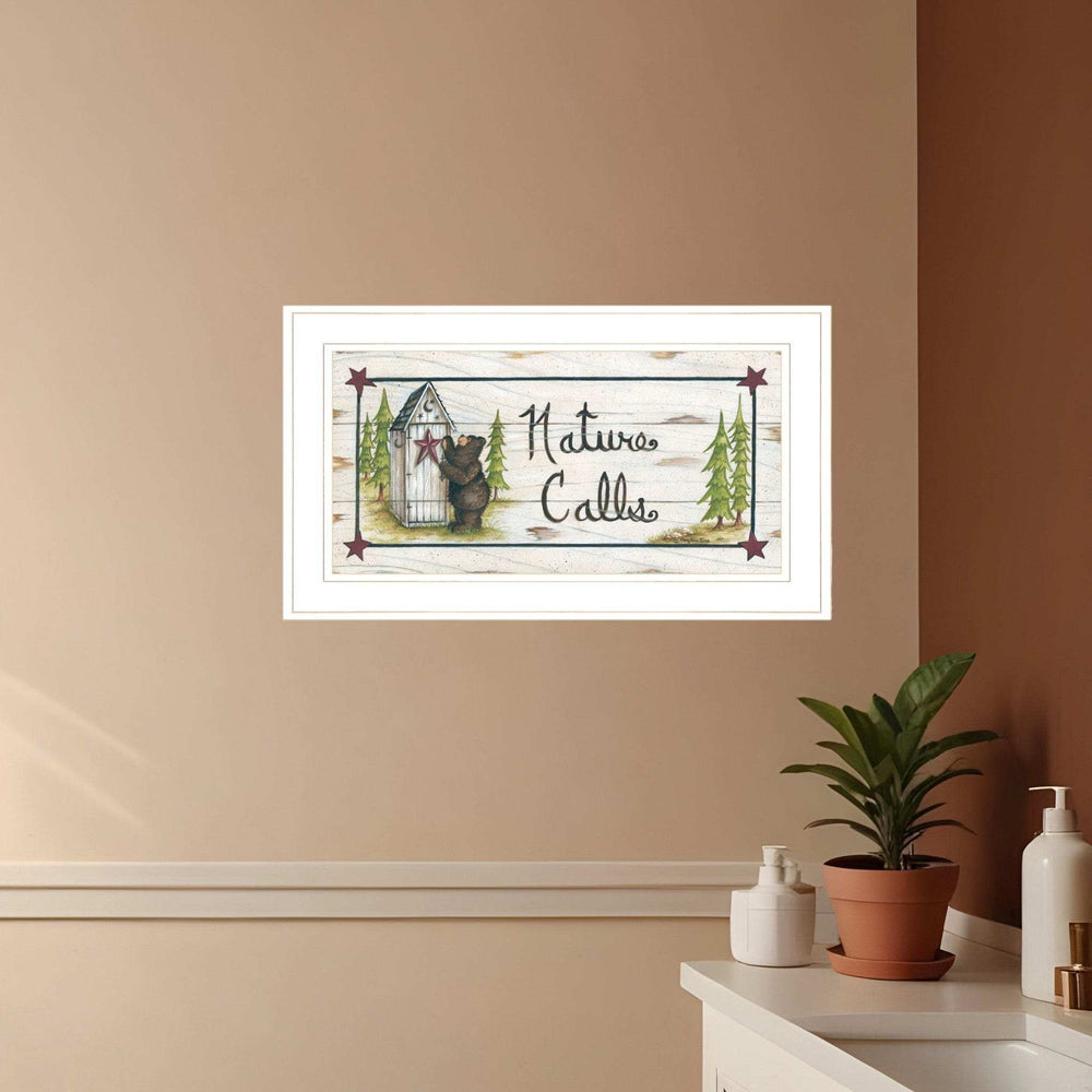 Nature Calls 1 White Framed Print Wall Art - Homeroots - Flyclothing LLC
