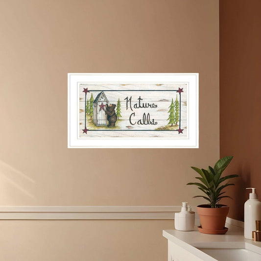 Nature Calls 1 White Framed Print Wall Art - Homeroots - Flyclothing LLC