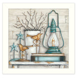 Lantern on Books 2 White Framed Print Wall Art - Homeroots - Flyclothing LLC
