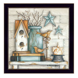 Birdhouse on Books 1 Black Framed Print Wall Art - Homeroots - Flyclothing LLC