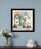 Birdhouse on Books 1 Black Framed Print Wall Art - Homeroots - Flyclothing LLC