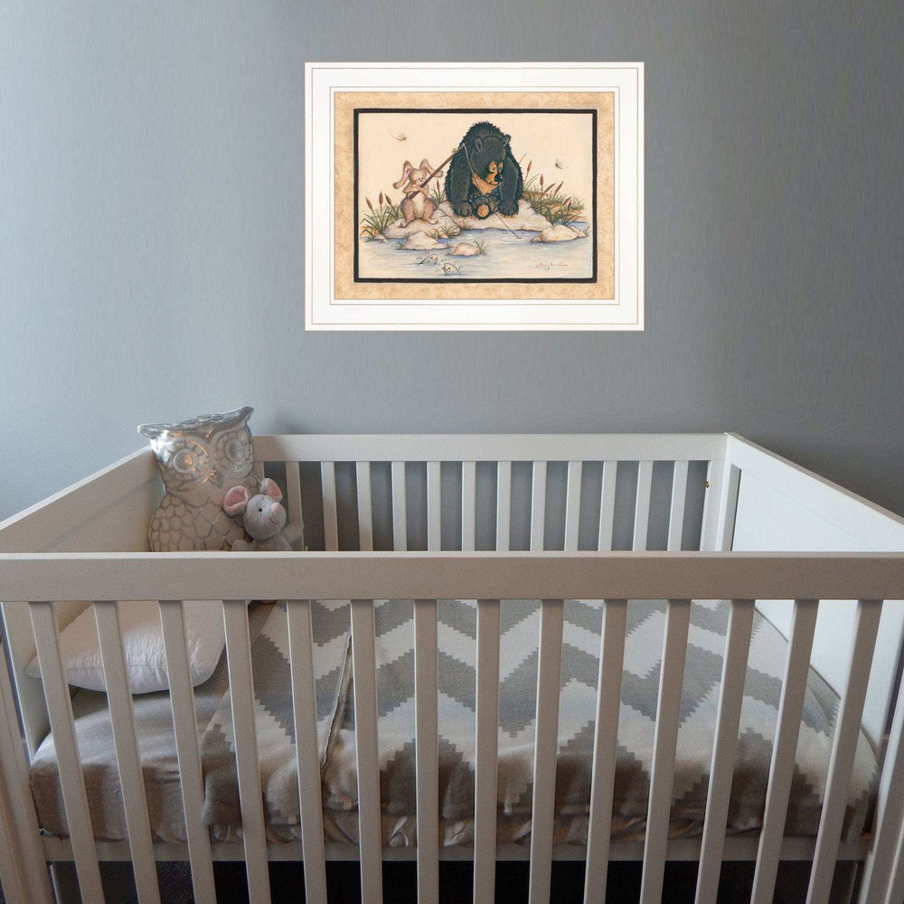 Gone Fishing 1 White Framed Print Wall Art - Homeroots - Flyclothing LLC