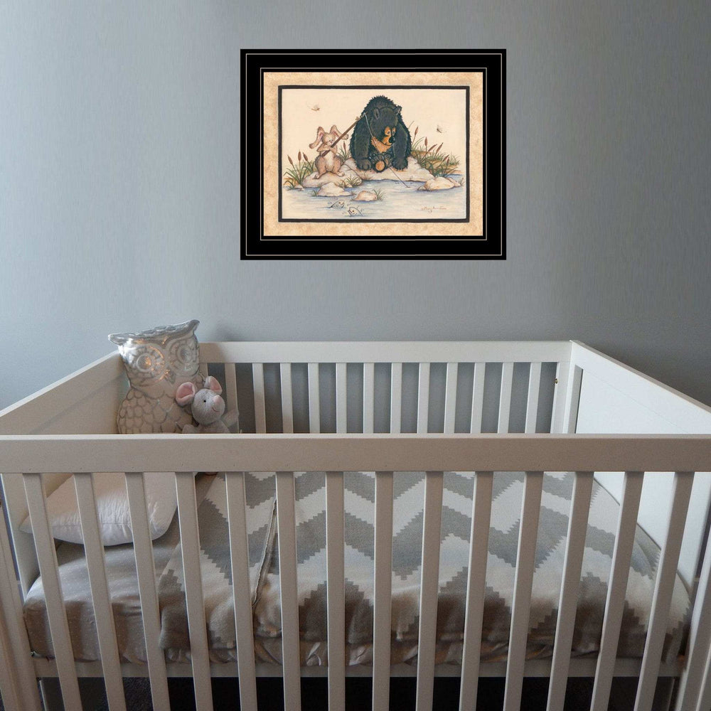 Gone Fishing 2 Black Framed Print Wall Art - Homeroots - Flyclothing LLC