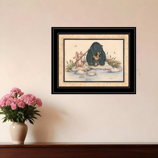 Gone Fishing 2 Black Framed Print Wall Art - Homeroots - Flyclothing LLC