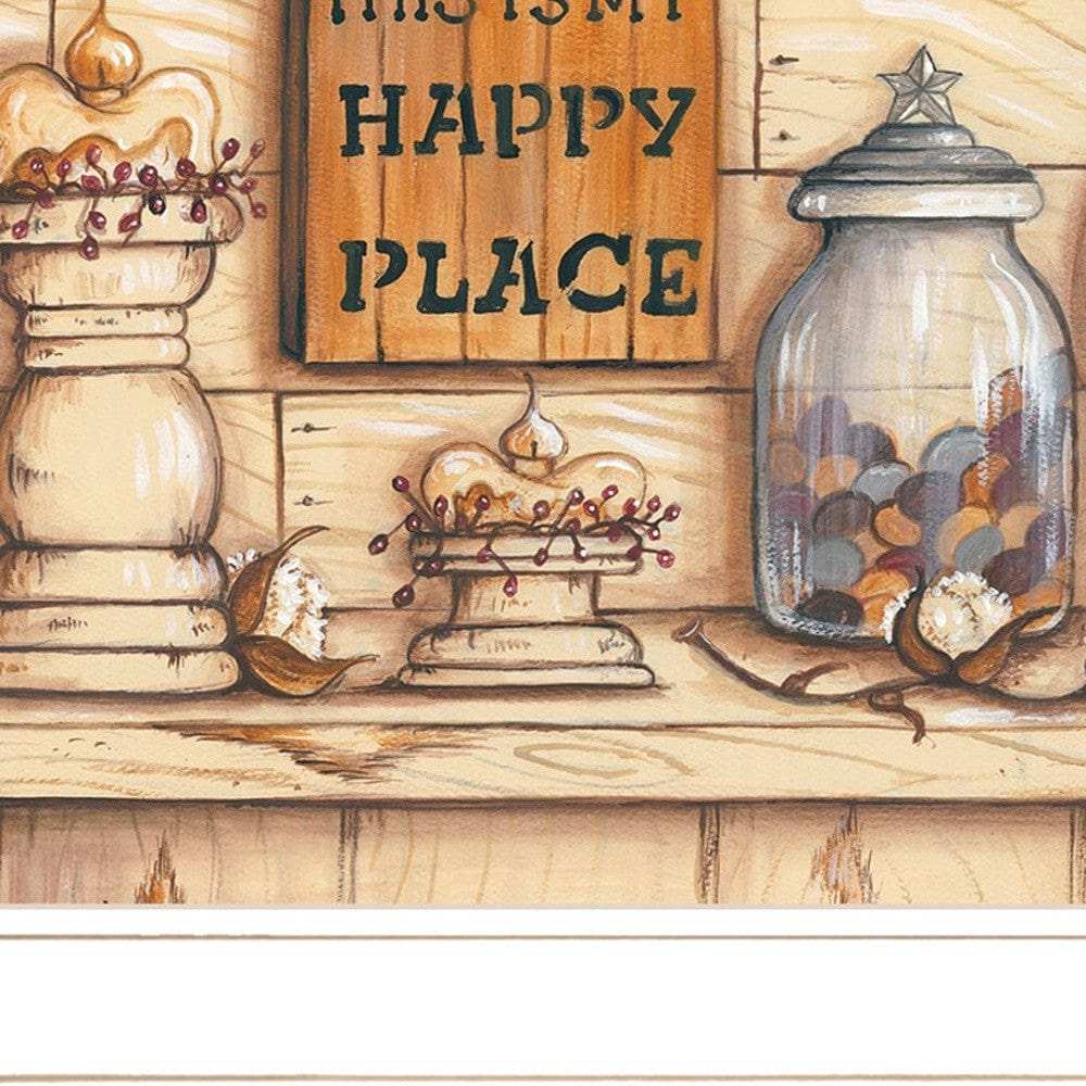 My Happy Place 1 White Framed Print Wall Art - Homeroots - Flyclothing LLC
