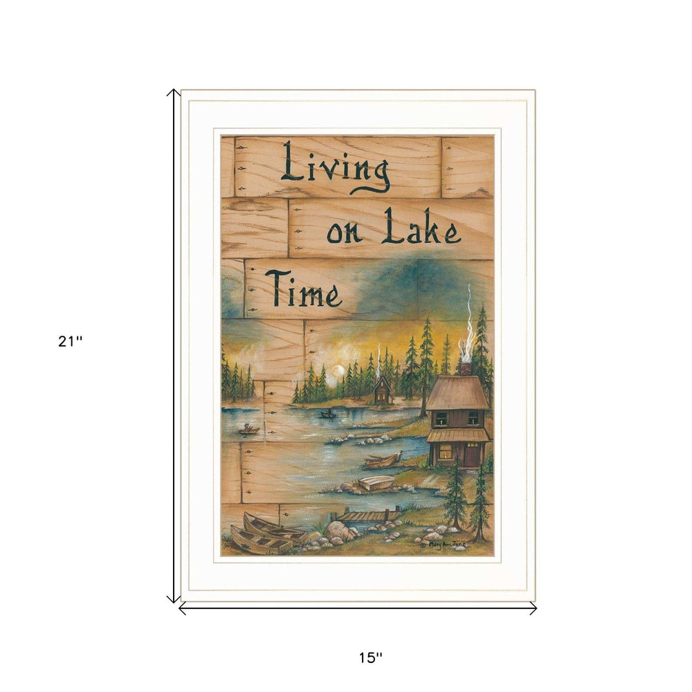 Living On The Lake 1 White Framed Print Wall Art - Homeroots - Flyclothing LLC
