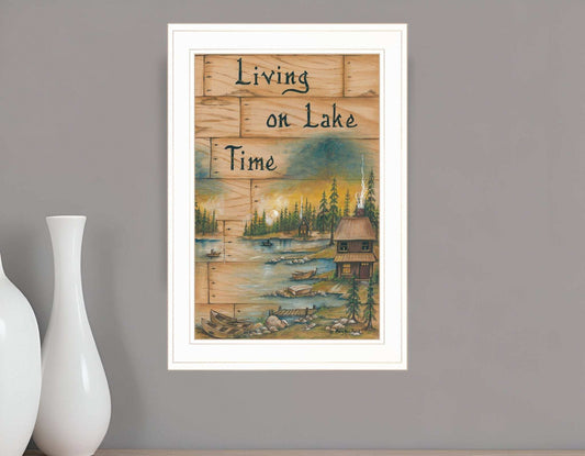 Living On The Lake 1 White Framed Print Wall Art - Homeroots - Flyclothing LLC