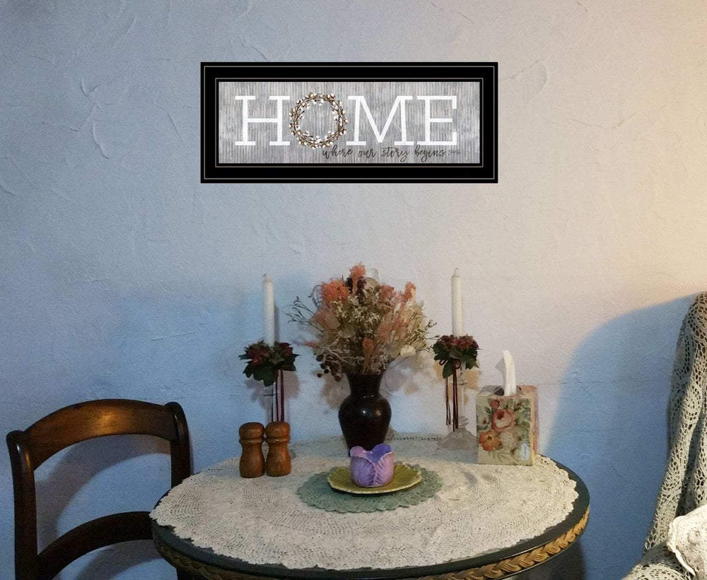 Home Where Our Story Begins Black Framed Print Wall Art - Homeroots - Flyclothing LLC