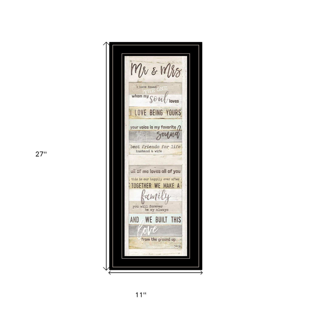 Mr and Mrs 1 Black Framed Print Wall Art - Homeroots - Flyclothing LLC