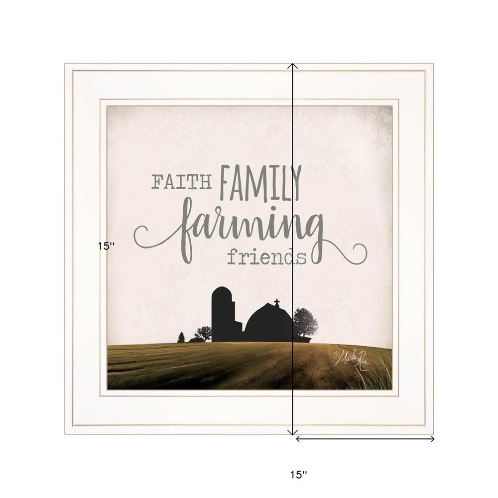 Faith Family Farming Friends 1 White Framed Print Wall Art - Homeroots - Flyclothing LLC