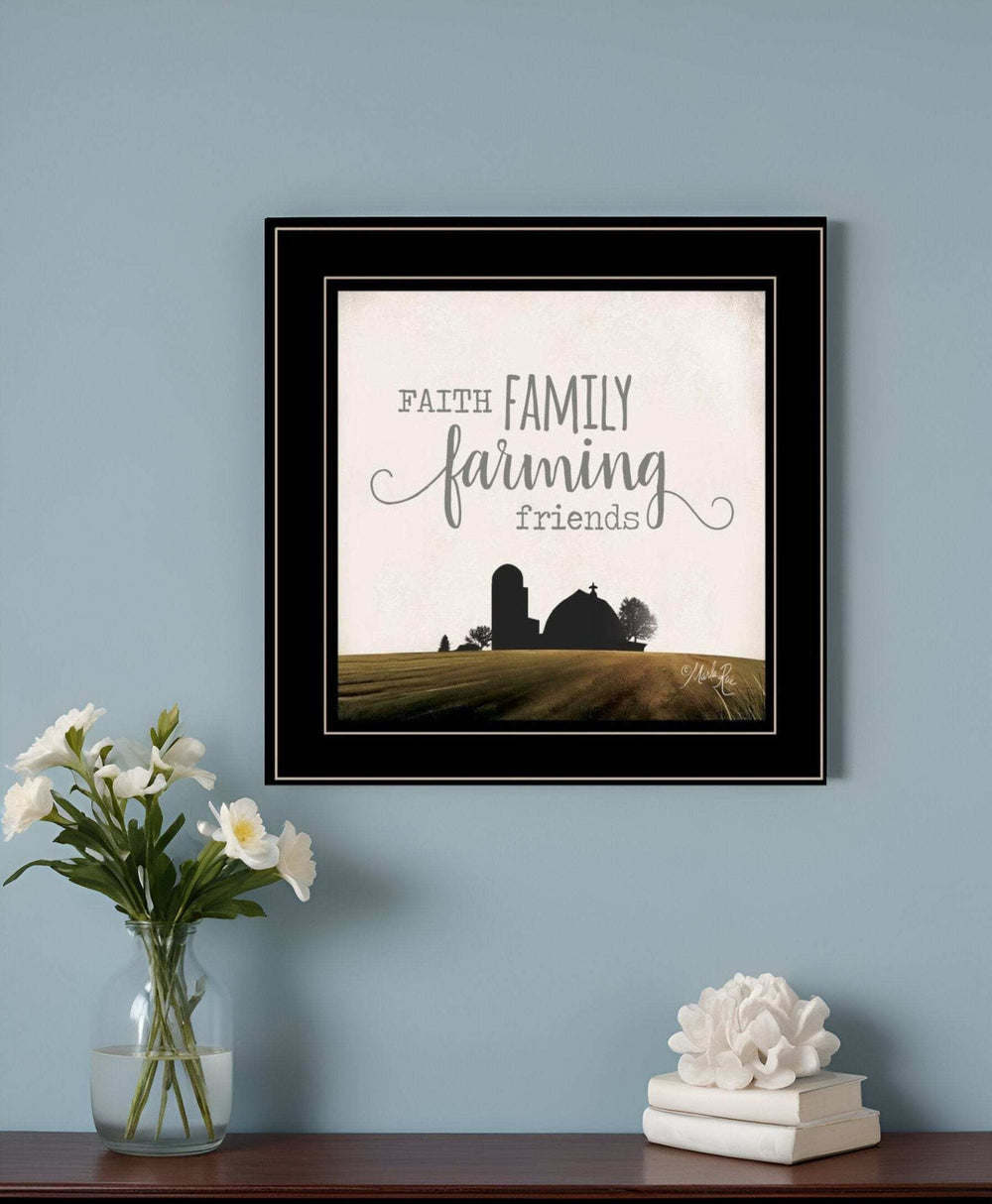 Faith Family Farming Friends 2 Black Framed Print Wall Art - Homeroots - Flyclothing LLC