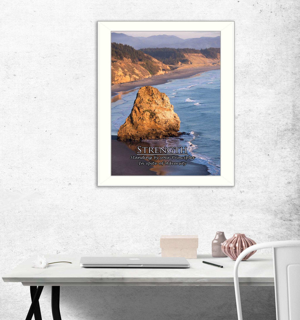 Strength 5 White Framed Print Wall Art - Homeroots - Flyclothing LLC