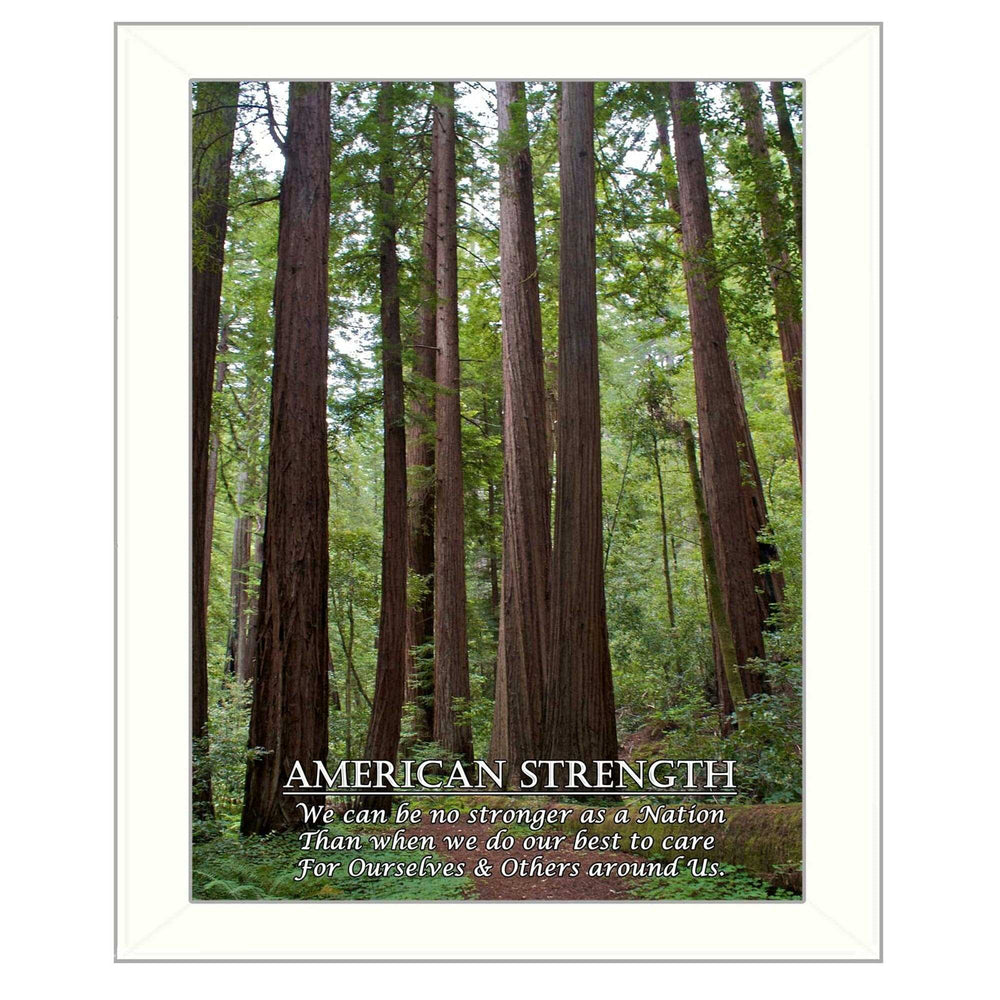 American Strength 4 White Framed Print Wall Art - Homeroots - Flyclothing LLC
