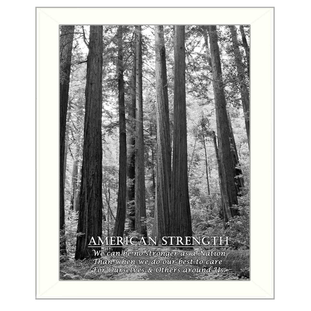 American Strength 6 White Framed Print Wall Art - Homeroots - Flyclothing LLC