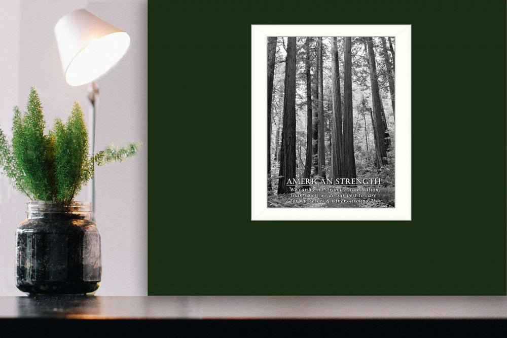 American Strength 6 White Framed Print Wall Art - Homeroots - Flyclothing LLC